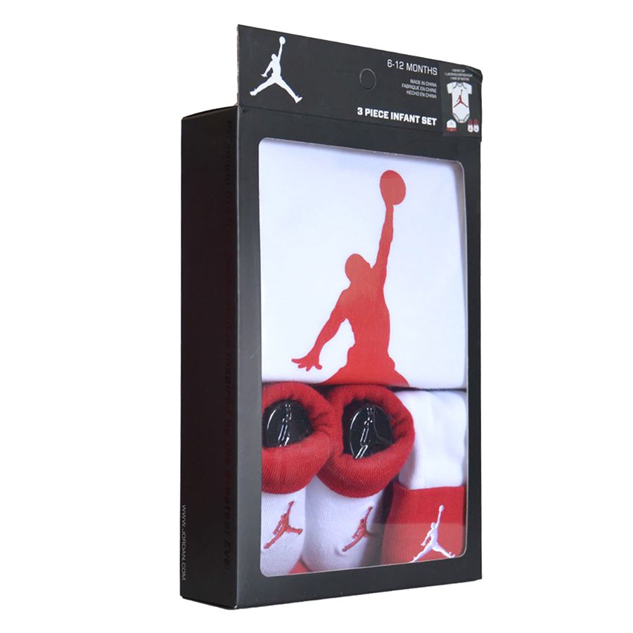 Jumpman Hat Bodysuit Bootie set 3 piece completo neonato Jordan | MJ0041RW3